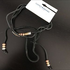 Lucky leather wrap necklace